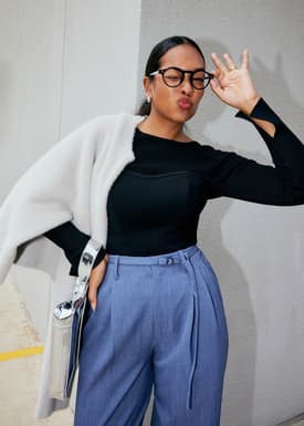 Hana Reversible Long Sleeve Knit Top