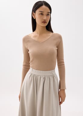 Hana Reversible Long Sleeve Knit Top