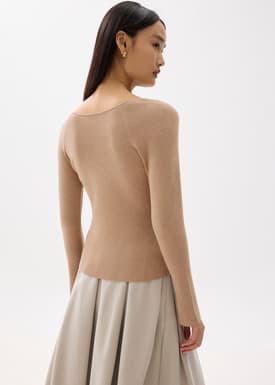 Hana Reversible Long Sleeve Knit Top