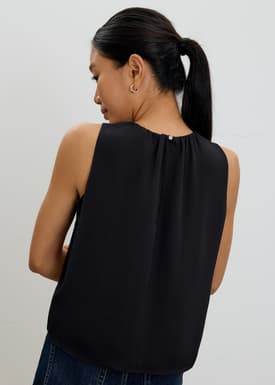 Amy Satin Pleated Top