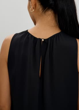 Amy Satin Pleated Top