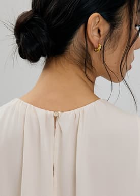 Amy Satin Pleated Top