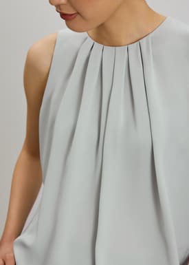 Amy Satin Pleated Top