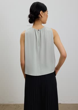 Amy Satin Pleated Top