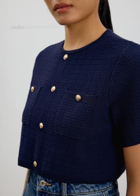 Yoko Boxy Textured Knit Top