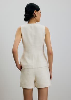 Fumiko Ribbon Tweed Vest Top