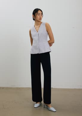 Fumiko Ribbon Tweed Vest Top