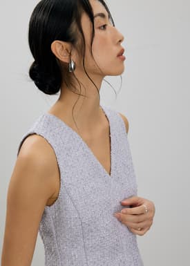 Fumiko Ribbon Tweed Vest Top