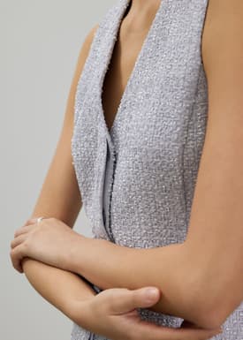 Fumiko Ribbon Tweed Vest Top