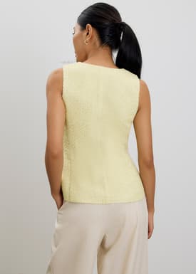 Fumiko Ribbon Tweed Vest Top