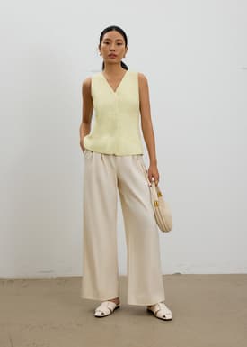 Fumiko Ribbon Tweed Vest Top