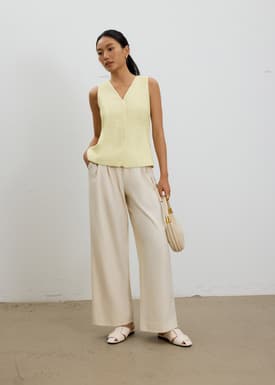 Fumiko Ribbon Tweed Vest Top