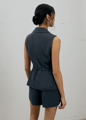 Aika Lightweight Tailored Button Down Vest Top