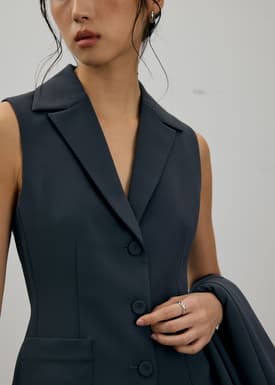 Aika Lightweight Tailored Button Down Vest Top