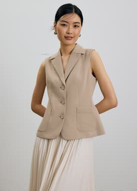 Aika Lightweight Tailored Button Down Vest Top