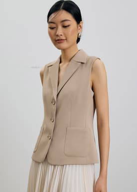 Aika Lightweight Tailored Button Down Vest Top
