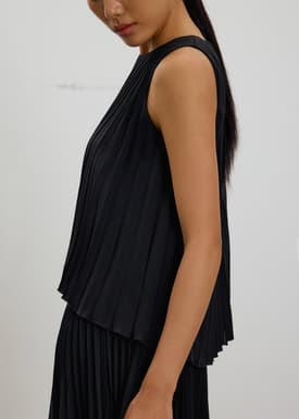 Wei Sunray Pleated Trapeze Shell Top