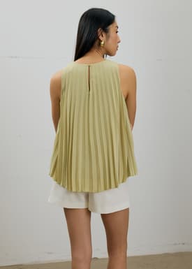 Wei Sunray Pleated Trapeze Shell Top