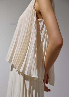 Wei Sunray Pleated Trapeze Shell Top