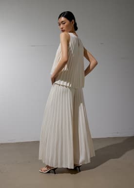 Wei Sunray Pleated Trapeze Shell Top