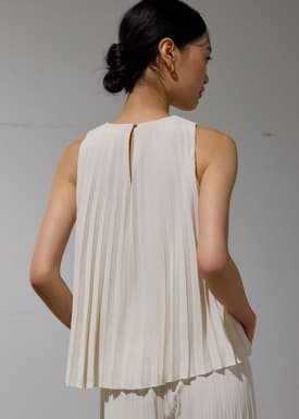 Wei Sunray Pleated Trapeze Shell Top