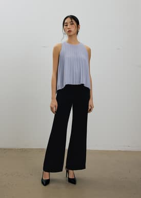 Wei Sunray Pleated Trapeze Shell Top