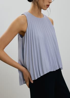 Wei Sunray Pleated Trapeze Shell Top