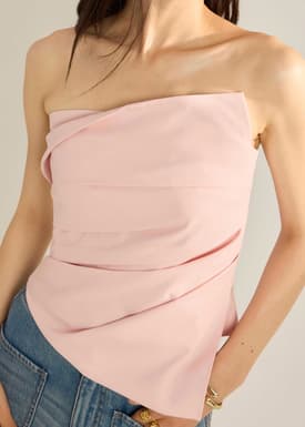 Sarita Asymmetric Pleated Tube Top