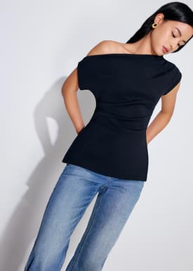 Luna Tencel Asymmetric Tunic Top