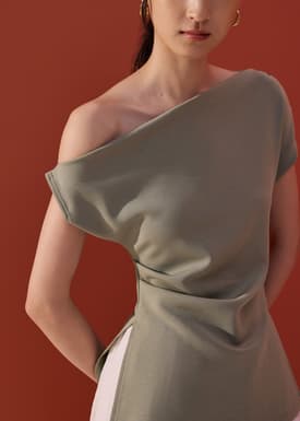 Luna Tencel Asymmetric Tunic Top