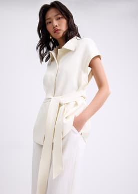 Aster Detachable Sash Tailored Tunic Vest Top