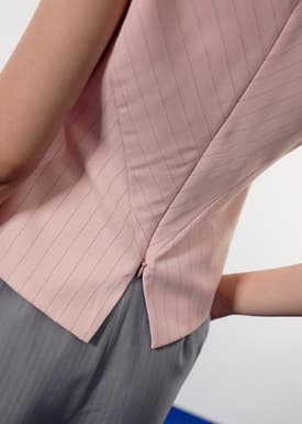 Mae Tailored Pinstripe Cross Over Top