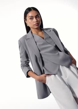 Mae Tailored Pinstripe Cross Over Top