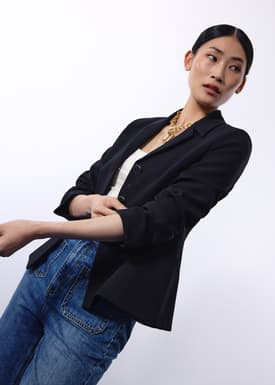 RuchedReady® Ling Collared Cinched Waist Top