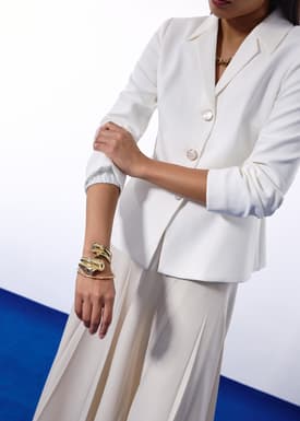 RuchedReady® Ling Collared Cinched Waist Top