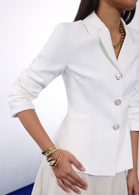 RuchedReady® Ling Collared Cinched Waist Top