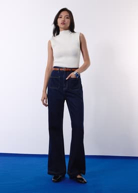 Rae Shoulder Padded Knit Mock Neck Top