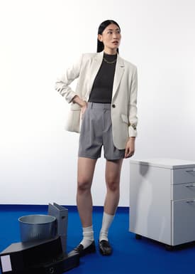 Rae Shoulder Padded Knit Mock Neck Top