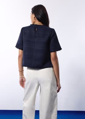 Iori Jacquard Tweed Boxy Shell Top