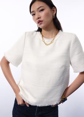 Iori Jacquard Tweed Boxy Shell Top