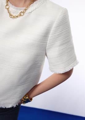 Iori Jacquard Tweed Boxy Shell Top