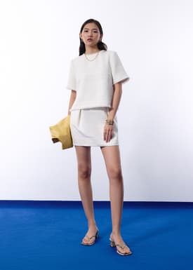 Iori Jacquard Tweed Boxy Shell Top