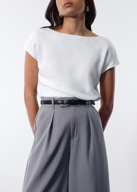 Atisha Multi-way Satin Cowl Neck Top