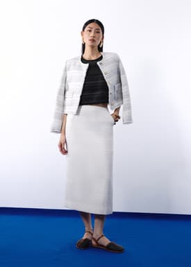 Maxine Jacquard Tweed Sleeveless Boxy Shell Top