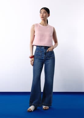 Maxine Jacquard Tweed Sleeveless Boxy Shell Top