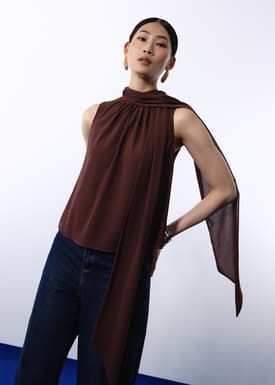 Nabi Multi-way Mock Neck Shell Top