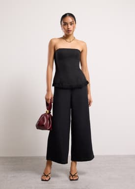 BraFree by LB Lia Tweed Tube Peplum Top