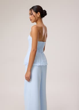 BraFree by LB Lia Tweed Tube Peplum Top