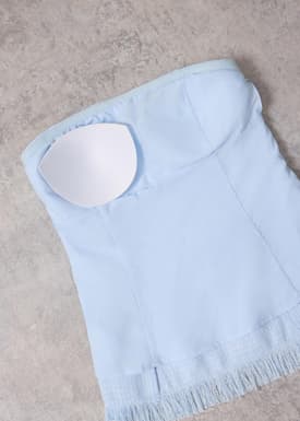 BraFree by LB Lia Tweed Tube Peplum Top