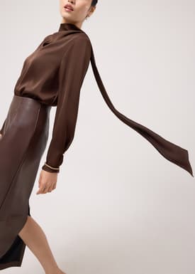 RuchedReady® Yejin Satin Sash Asymmetric Top